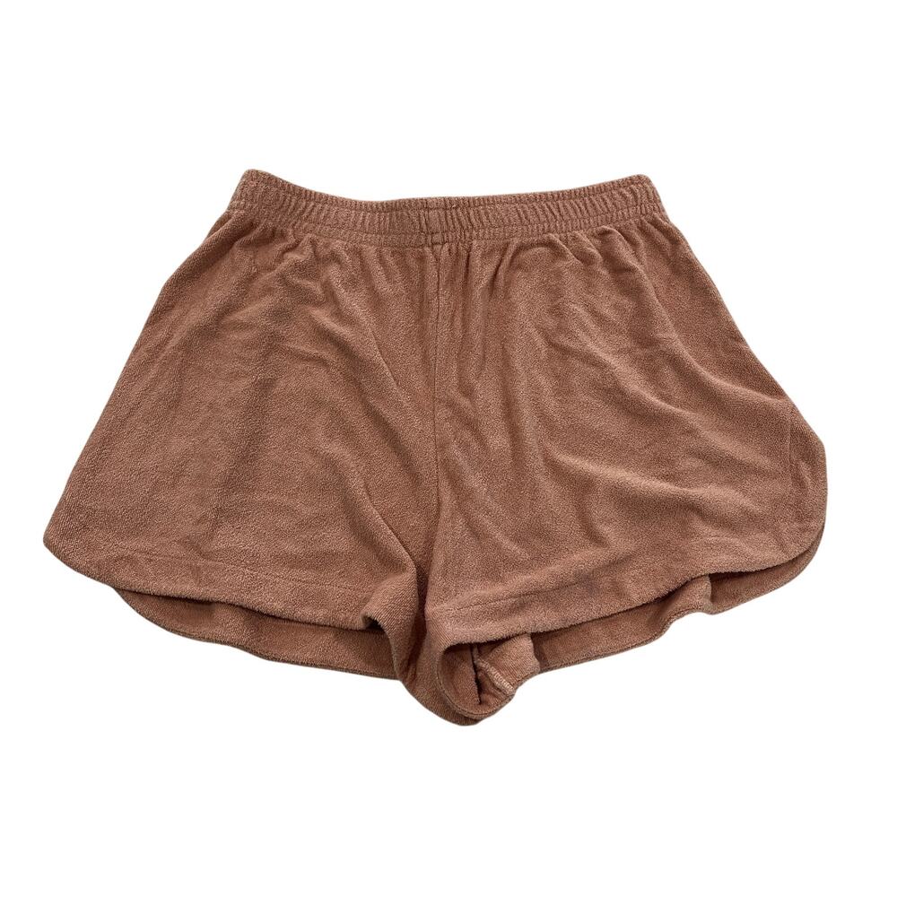 16-97 LUNYA Lahgo Women's NWT Knit Terry Cloth Shorts Pink Large